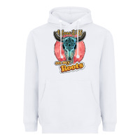 White blame it all on my roots bull skull black Heavyweight Hoodie - JahusDesignShop