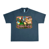 Midnight Navy happy easter rooster chicken and chick Urban Heavy Tee - RanaPortraitStore