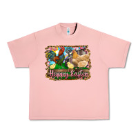 Salmon happy easter rooster chicken and chick Urban Heavy Tee - RanaPortraitStore