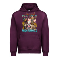 Mauve Wine Just A Girl Who Loves Farm Animals Urban Hoodie - BundleAndBundleShop
