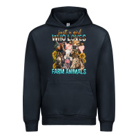 Navy Just A Girl Who Loves Farm Animals Urban Hoodie - BundleAndBundleShop