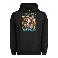 Pigment Black Just A Girl Who Loves Farm Animals Urban Hoodie - BundleAndBundleShop
