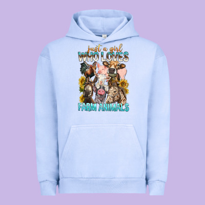Just A Girl Who Loves Farm Animals Urban Hoodie Designed By Bundleandbundleshop