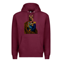 Burgundy Pet Portraits, Custom Pet Portraits, Renaissance Pet Portraits, Custom Premium Hoodie - RanaPortraitStore