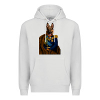 Dove Grey Pet Portraits, Custom Pet Portraits, Renaissance Pet Portraits, Custom Premium Hoodie - RanaPortraitStore
