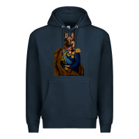 Navy Pet Portraits, Custom Pet Portraits, Renaissance Pet Portraits, Custom Premium Hoodie - RanaPortraitStore