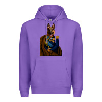Purple Pet Portraits, Custom Pet Portraits, Renaissance Pet Portraits, Custom Premium Hoodie - RanaPortraitStore