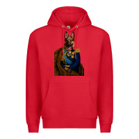 Red Pet Portraits, Custom Pet Portraits, Renaissance Pet Portraits, Custom Premium Hoodie - RanaPortraitStore