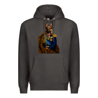 Smoke Pet Portraits, Custom Pet Portraits, Renaissance Pet Portraits, Custom Premium Hoodie - RanaPortraitStore