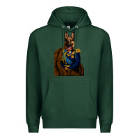 Sports Green Pet Portraits, Custom Pet Portraits, Renaissance Pet Portraits, Custom Premium Hoodie - RanaPortraitStore