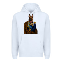 White Pet Portraits, Custom Pet Portraits, Renaissance Pet Portraits, Custom Premium Hoodie - RanaPortraitStore