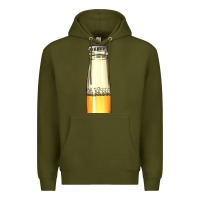 Army Green yellow beer bottle Premium Hoodie - AdoDesignShop