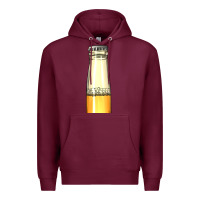 Burgundy yellow beer bottle Premium Hoodie - AdoDesignShop