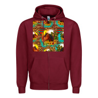 Burgundy desert horse seamless patern Zipper Hoodie - HRA Design Shop