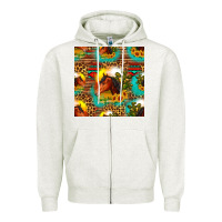 Oatmeal Heather desert horse seamless patern Zipper Hoodie - HRA Design Shop