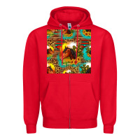 Red desert horse seamless patern Zipper Hoodie - HRA Design Shop
