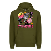 Army Green retro gymnastics Premium Hoodie - MaliasSmallBusiness