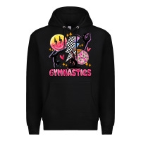 Black retro gymnastics Premium Hoodie - MaliasSmallBusiness