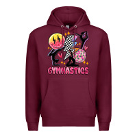 Burgundy retro gymnastics Premium Hoodie - MaliasSmallBusiness