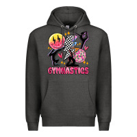 Charcoal Heather retro gymnastics Premium Hoodie - MaliasSmallBusiness