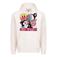 Pale Pink retro gymnastics Premium Hoodie - MaliasSmallBusiness