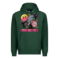 Sports Green retro gymnastics Premium Hoodie - MaliasSmallBusiness