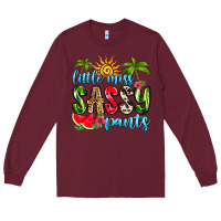 Burgundy little miss sassy pants Long Sleeve Tee - Zillion Design Studio