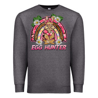 Charcoal Heather easter pink camouflage egg hunter  bunny rainbow Premium Sweatshirt - BarkalooDesign