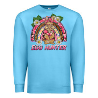 Ocean Blue easter pink camouflage egg hunter  bunny rainbow Premium Sweatshirt - BarkalooDesign