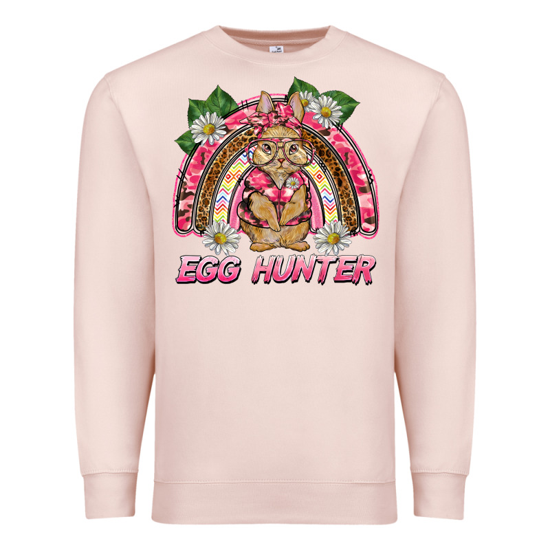 Easter Pink Camouflage Egg Hunter  Bunny Rainbow Premium Sweatshirt by BarkalooDesign | Teevron