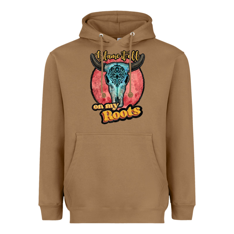 Blame It All On My Roots White Heavyweight Hoodie by JahusDesignShop | Teevron