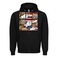 Black dad life fist bump seamless pattern Zipper Hoodie - HRA Design Shop