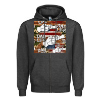 Dad Life Fist Bump Seamless Pattern Zipper Hoodie | Teevron