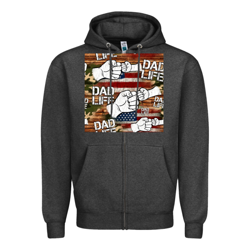 Dad Life Fist Bump Seamless Pattern Zipper Hoodie by HRA Design Shop | Teevron