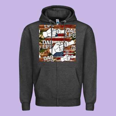 Dad Life Fist Bump Seamless Pattern Zipper Hoodie Designed By Hra Design Shop