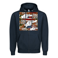 Navy dad life fist bump seamless pattern Zipper Hoodie - HRA Design Shop