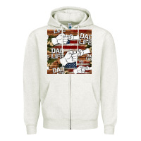 Oatmeal Heather dad life fist bump seamless pattern Zipper Hoodie - HRA Design Shop