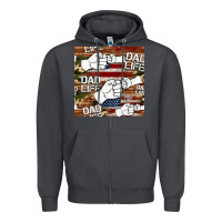 Smoke dad life fist bump seamless pattern Zipper Hoodie - HRA Design Shop