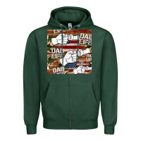Sports Green dad life fist bump seamless pattern Zipper Hoodie - HRA Design Shop