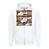 White dad life fist bump seamless pattern Zipper Hoodie - HRA Design Shop
