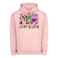 Pigment Salmon Happy Easter Coffee Cups With Bunny Urban Hoodie - BundleAndBundleShop