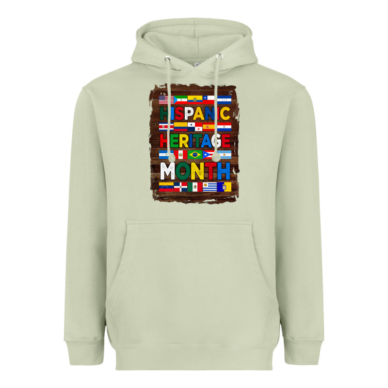 Hispanic Haritage Month Flags With Background Heavyweight Hoodie by BundleAndBundleShop | Teevron