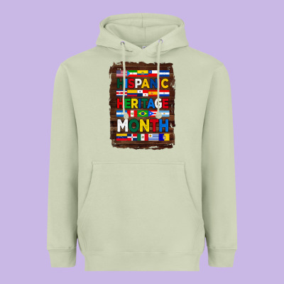 Hispanic Haritage Month Flags With Background Heavyweight Hoodie Designed By Bundleandbundleshop