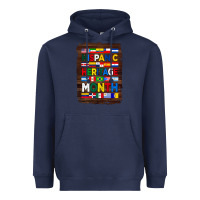 Navy hispanic haritage month flags with background Heavyweight Hoodie - BundleAndBundleShop