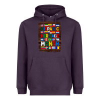 Plum hispanic haritage month flags with background Heavyweight Hoodie - BundleAndBundleShop