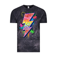 Cloud Black lightning bolt autism Vintage Tee - Zillion Design Studio