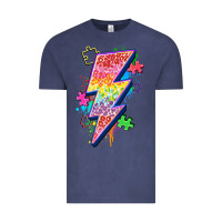 Vintage Denim lightning bolt autism Vintage Tee - Zillion Design Studio