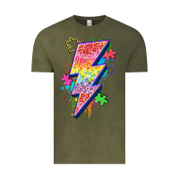 Vintage Olive lightning bolt autism Vintage Tee - Zillion Design Studio
