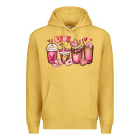 Antique Gold valentines day coffee cups Premium Hoodie - MaliasSmallBusiness