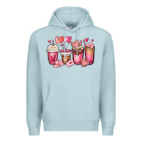 Blue Mist valentines day coffee cups Premium Hoodie - MaliasSmallBusiness